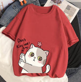 Deep Ruby Red Oversize Tee for Women - 19bay